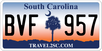 SC license plate BVF957