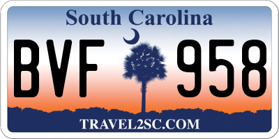 SC license plate BVF958