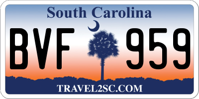 SC license plate BVF959