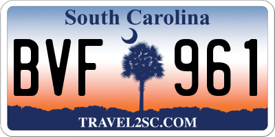 SC license plate BVF961