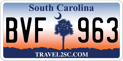 SC license plate BVF963