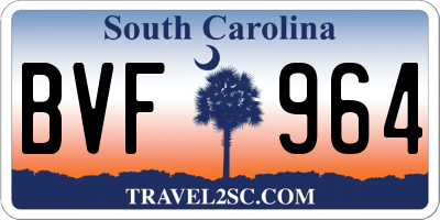 SC license plate BVF964