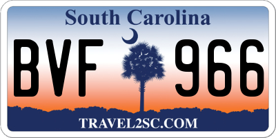 SC license plate BVF966