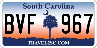 SC license plate BVF967