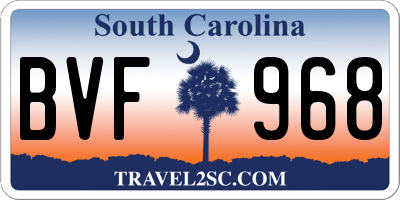 SC license plate BVF968