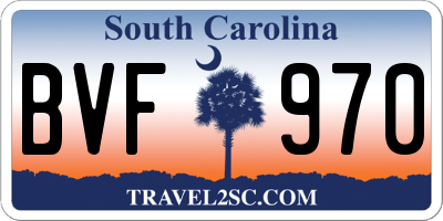 SC license plate BVF970