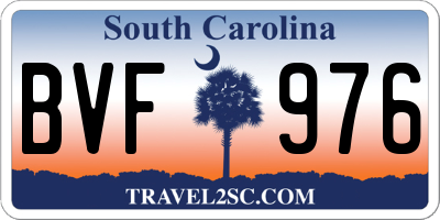 SC license plate BVF976