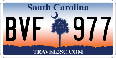 SC license plate BVF977