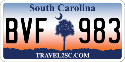 SC license plate BVF983