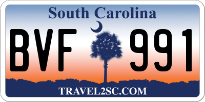 SC license plate BVF991