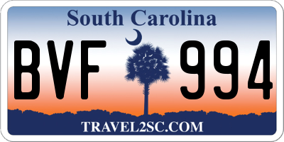 SC license plate BVF994