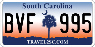 SC license plate BVF995