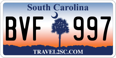SC license plate BVF997