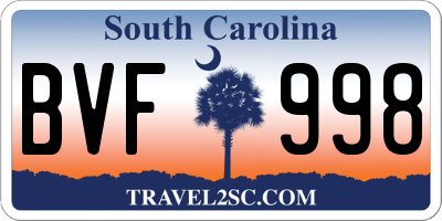 SC license plate BVF998