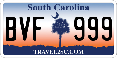 SC license plate BVF999