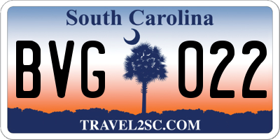 SC license plate BVG022