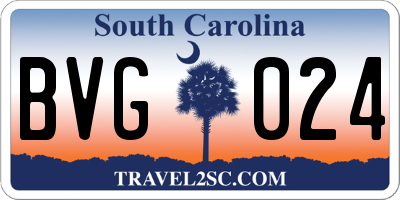 SC license plate BVG024