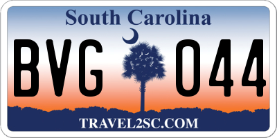SC license plate BVG044