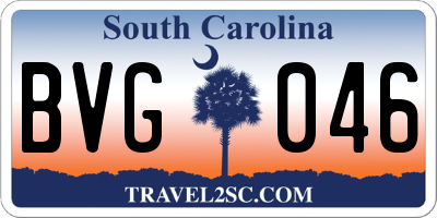 SC license plate BVG046