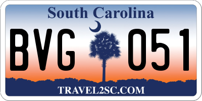 SC license plate BVG051