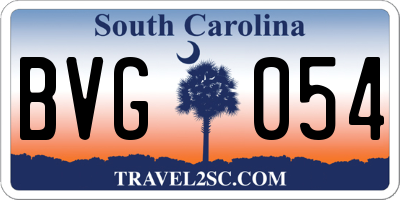 SC license plate BVG054