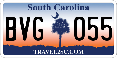 SC license plate BVG055