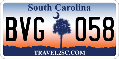 SC license plate BVG058