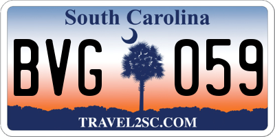 SC license plate BVG059