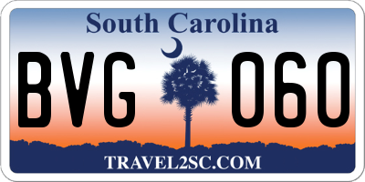 SC license plate BVG060