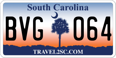 SC license plate BVG064