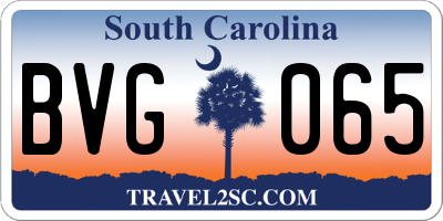 SC license plate BVG065
