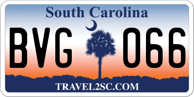 SC license plate BVG066