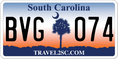 SC license plate BVG074