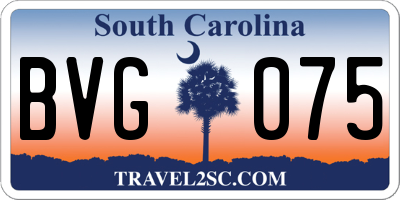 SC license plate BVG075