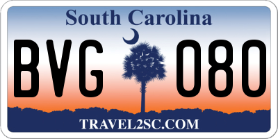 SC license plate BVG080