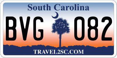 SC license plate BVG082