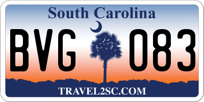 SC license plate BVG083