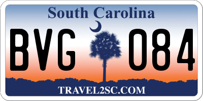 SC license plate BVG084