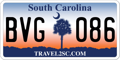 SC license plate BVG086