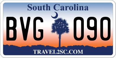 SC license plate BVG090