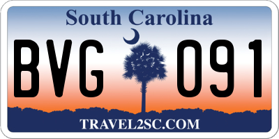 SC license plate BVG091