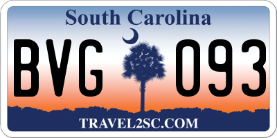 SC license plate BVG093