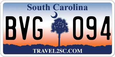 SC license plate BVG094
