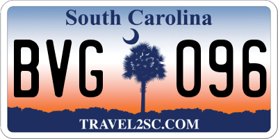 SC license plate BVG096