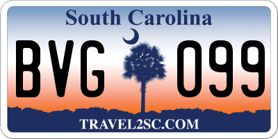 SC license plate BVG099
