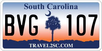 SC license plate BVG107