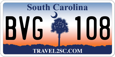 SC license plate BVG108