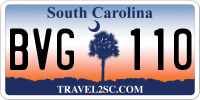 SC license plate BVG110