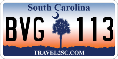 SC license plate BVG113