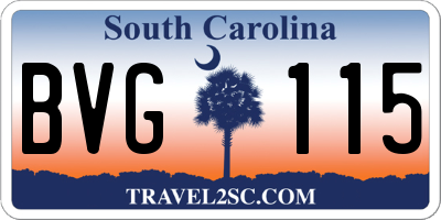 SC license plate BVG115